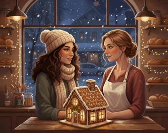 Sugarstorm on Christmas Eve – A Cosy Sapphic Holiday Romance | Snowed-In Rivals to Lovers Short Story (PDF)