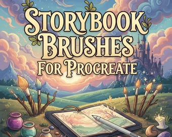 Märchenwald Procreate Pinselset | Bezaubernde Kinderbuchbürsten | Vintage Illustration Textur Kit