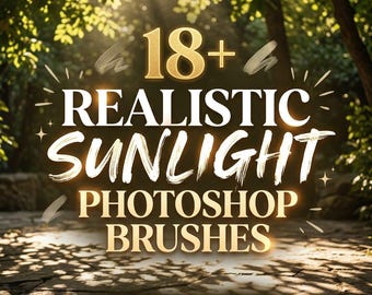 18+ Realistic Sunlight Photoshop Brushes, Natural Light Rays, Glow & Lighting Effects for Photo Editing and Digital Art,light ray brush pack
