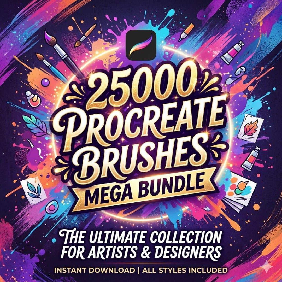 25000+ Procreate Brushes Mega Bundle, Ultimate Brush Pack for Drawing ...