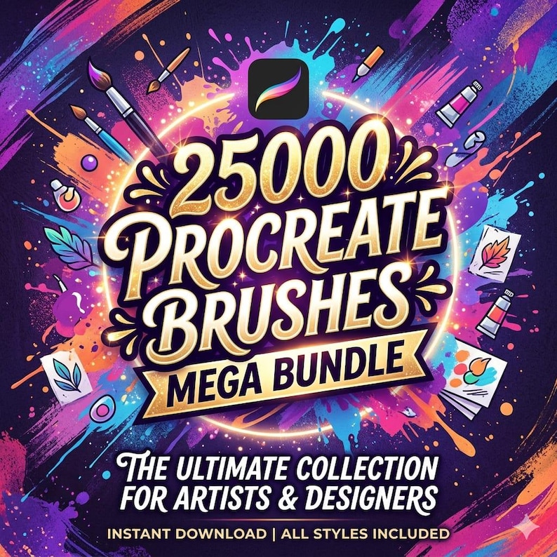 25000+ Procreate Brushes Mega Bundle, Ultimate Brush Pack for Drawing ...