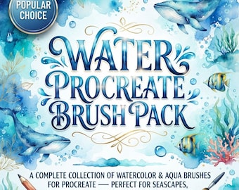 Water Procreate Brushes Pack, Water Effect Brushes for Procreate, Splash Brushes, Liquid Brushes, Ocean & Wave Brushes, Online Art Brushes