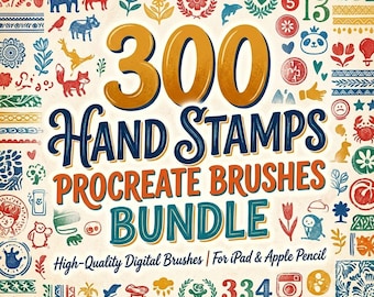 300+ Hand Stamp Brushes for Procreate, Realistic Hand Gestures, Poses Brushes, Perfect for Illustrations, Sketching and Design Artworks
