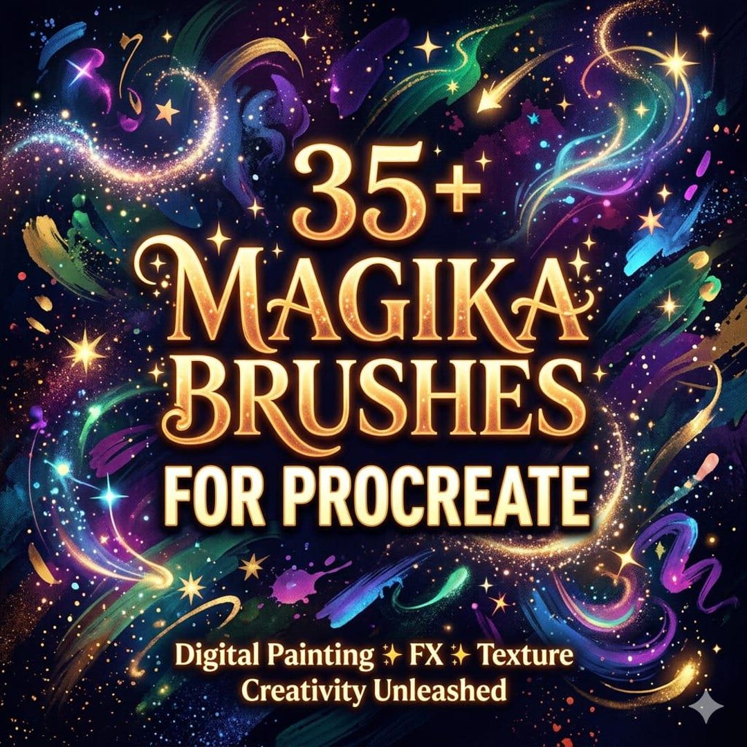 35 Magika Procreate Brushes, Enchanted Texture & Magic Effect Set ...