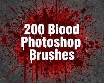 200+ Blut Photoshop & Procreate Pinsel | Realistische Blutspritzer, Tropfen, und Flecken-Effekte | Horror, Grunge und Halloween Art Brush Pack