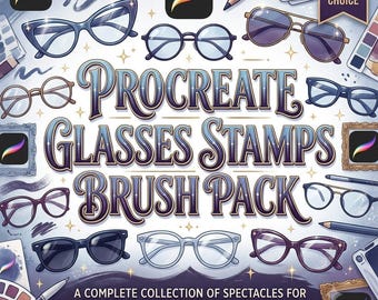 Procreate Glasses Stamps Brush Pack, Eyewear Procreate Brushes, Fashion Glasses Stamps, Character Design Brush, Online Art