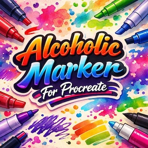 Alcohol Marker Brushes for Procreate, Realistic Copic & Sketch Marker Set, Blending, Shading and Coloring Brush Pack for Artists