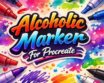 Alkohol Marker Pinsel für Procreate, realistisches Copic & Sketch Marker Set, Pinselpaket für Mischung, Schattierung und Färbung für Künstler