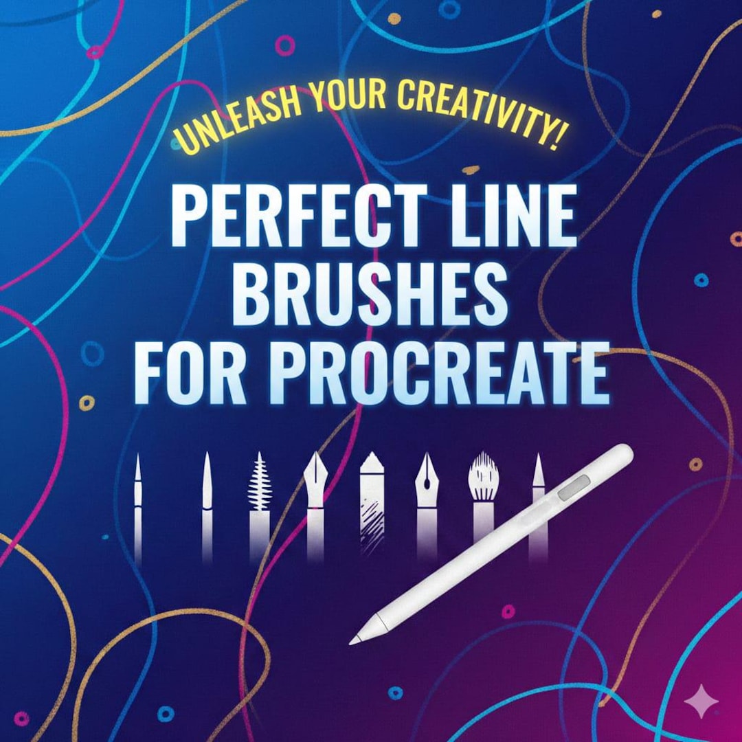 Procreate Brushes for Clean Lines, Inking & Lettering | Perfect Line ...