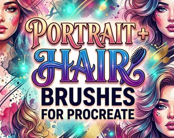 Portrait & Haare Procreate Pinsel, Haut-, Haar- und Mischpinselpaket, realistische Porträtmalerei-Werkzeuge für Procreate, digitaler Download