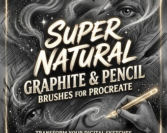 Super Natural Graphite & Pencil Brushes for Procreate, Realistic Sketching, Drawing And Shading Brush Pack for iPad Procreate