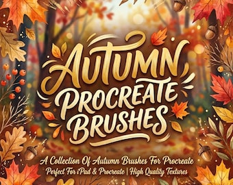 Autumn Procreate Brush Pack, Fall Leaves, Trees, Foliage & Seasonal Texture Brush Pack for iPad Procreate And Instant Access