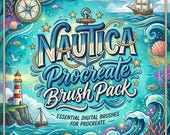 Nautica Procreate Brushes Pack, Ocean, Waves, Water & Marine Texture Brush Pack, Sea Illustration Tools for iPad Procreate, Digital Download