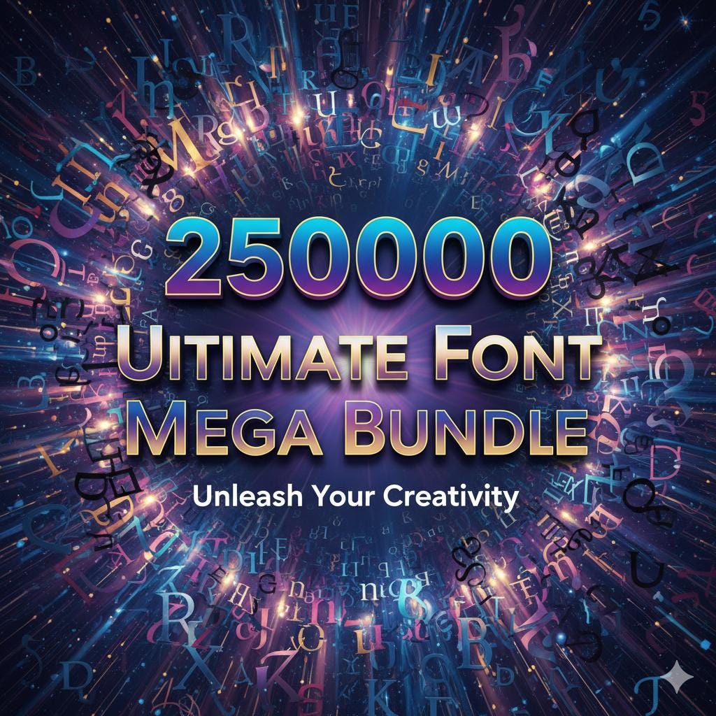 250,000+ Ultimate Font Mega Bundle | Modern, Script, Serif, Sans ...
