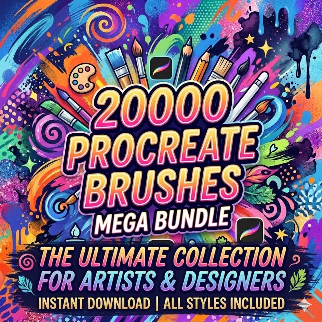 20000 Procreate Brushes Mega Bundle, Ultimate Brush Pack for Drawing ...