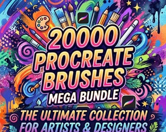 20000 Procreate Pinsel Mega Bundle, ultimative Pinselpackung zum Zeichnen, Malen, Texturieren, Einfärben und Effekte, iPad Procreate Pinsel-Werkzeuge