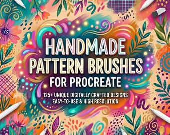Handgefertigte Musterbürsten für Procreate, nahtlose Textur, dekoratives & sich wiederholendes Muster Pinsel-Set für iPad, digitale Designwerkzeuge und Pinsel