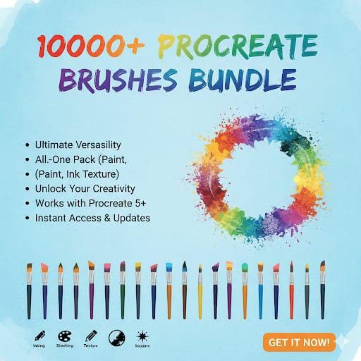 10000 Procreate Brushes Mega Pack, Ultimate iPad Drawing & Illustration ...