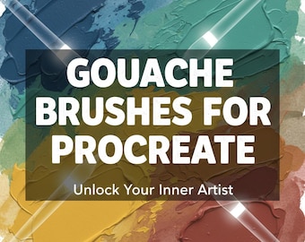 Gouache Brushes for Procreate | Realistic Painting Brush Set, Watercolor & Texture Art Pack for iPad Artists, Painting Tools