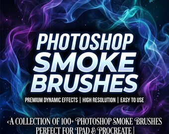 Photoshop Smoke Brushes, Realistic Smoke, Fog & Mist Effects, High-Resolution ABR Brush Set for Photo Editing,