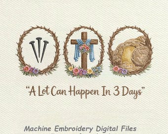 Christliche Osterkreuz Grab Stickdatei (Digitaler Download)