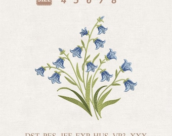 Bluebell Flower Embroidery Design, Wildflower Botanical Stitch Pattern (Digital Download)