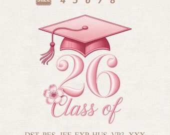 Klasse 2026 Abschlussfeier Stickmuster, Abschlussfeier Maschinendatei (Digitaler Download)