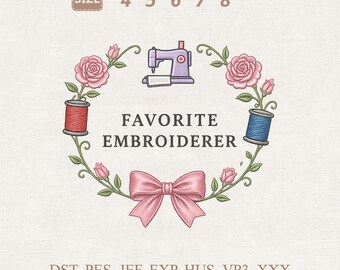 Stickmaschine Blumenkranz Design, Nähmaschine Stichdatei (PES, DST Download)