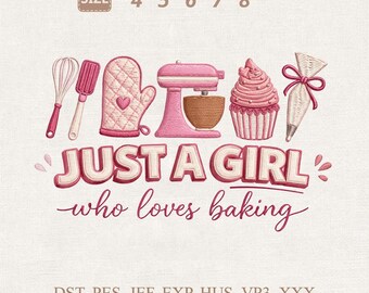 Backen Stickdatei, Küchenhelfer Cupcake Stickdatei (DST,PES)