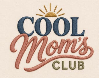 Motif de broderie club des mamans, fichier chemise maman rétro (téléchargement numérique)