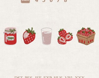 Erdbeermarmelade Stickdatei, Erdbeermarmelade, Erdbeermarmelade, Erdbeermarmelade, Maschinendatei (Digitaler Download)