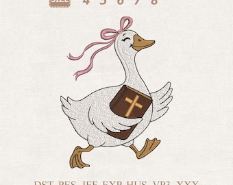 Christliche Gans Stickdatei, Bibel Stickmuster (Digitaler Download)