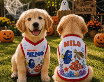 Finding Nemo Dog Jersey, Disney Pet Shirt, Cute Dog Sports Jersey, Nemo Dory Pet Outfit, Puppy Jersey, Halloween Dog Costume
