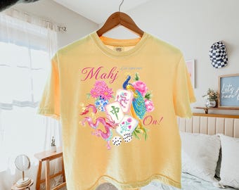 Comfort Colors Boxy Tee Mahjong T-Shirt, Game Night Apparel, Mahjong Social Club Tee, Funny Mahjong Gift