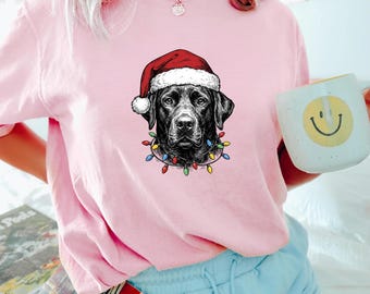 Comfort Colors® Labrador Dog Christmas Shirt Christmas Labrador Retriever Tee Cute Dog Mom Shirt Dog Lover Family Gift Holiday Dog Mom Gift