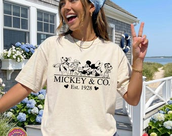 Comfort Colors Retro Mickey & Co 1928 Shirt, Vintage Disney Shirt, Mickey And Co, Disneyworld Shirts, Family Mickey And Friends Shirt