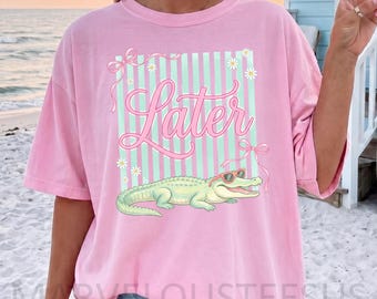 Comfort Colors Later Gator Shirt, See You Later Alligator Graphic Tee, Trendy Vacation T-shirt, Funny Quote Beach Summer Tee