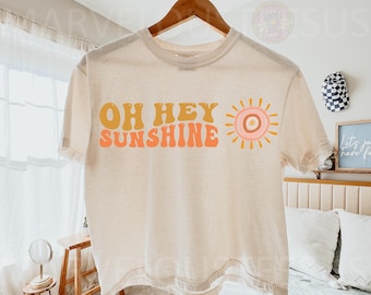 Comfort Colors Boxy Tee Hey Sunshine T-shirt, Crop-top Women Tee, Retro Positive Apparel