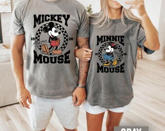 Comfort Colors® Sketch Mickey and Minnie Sketch Shirts, Mickey and Minnie Mouse Shirt, Minne & Mickey Classic Pose Couple Matching T-shirts