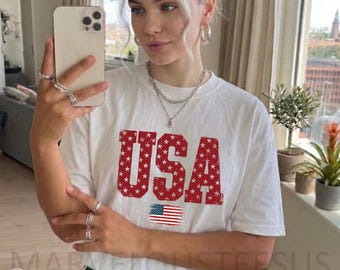 Comfort Colors Tie Dye USA Flag Shirt, America Anniversary Shirt, 4th of July patriotic tee