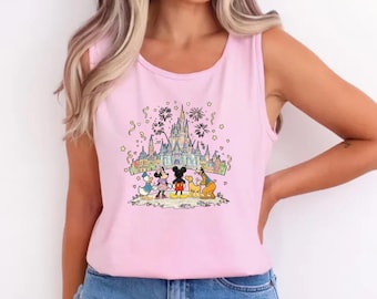 Comfort Colors Mickey & Friends Magical Park Racerback Tank, Cute Disney Tank Top, Disney Women’s Tank Top, Disney Summer Vacation Tank Top