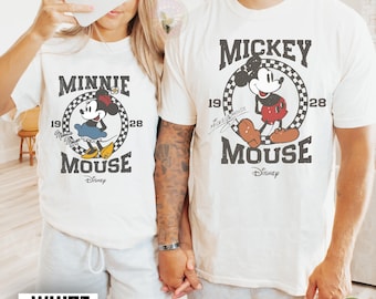 Comfort Colors® Vintage Mickey & Minnie Shirts, Mickey Mouse Shirt, Disney Florida Mickey Minnie Mouse Classic Pose Couple Matching Tshirts