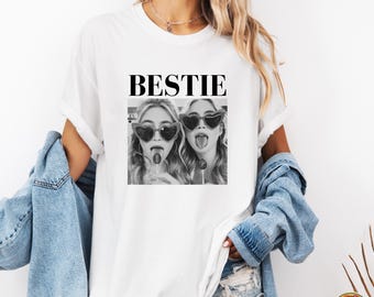 Personalised Bestie Shirt, Comfort Colors Custom Photo Best Friend Shirt, Friendship Gift, Birthday Gift for Friend