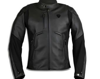 Ducati Black Rider C2 Leather Jacket | Cowhide Armored Riding Gear