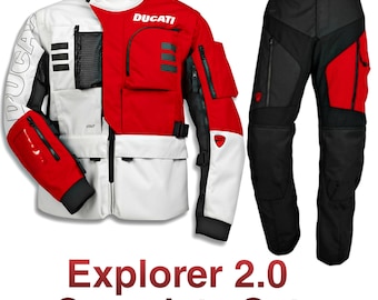 Ducati Motorcycle suit Explorer 2.0 Mens Motorbike suit Adventure tour Jacket and pants set