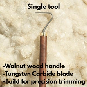 Herramienta para recortar cerámica – Hoja de carburo de tungsteno, mango de nogal – Herramienta de precisión para cerámica