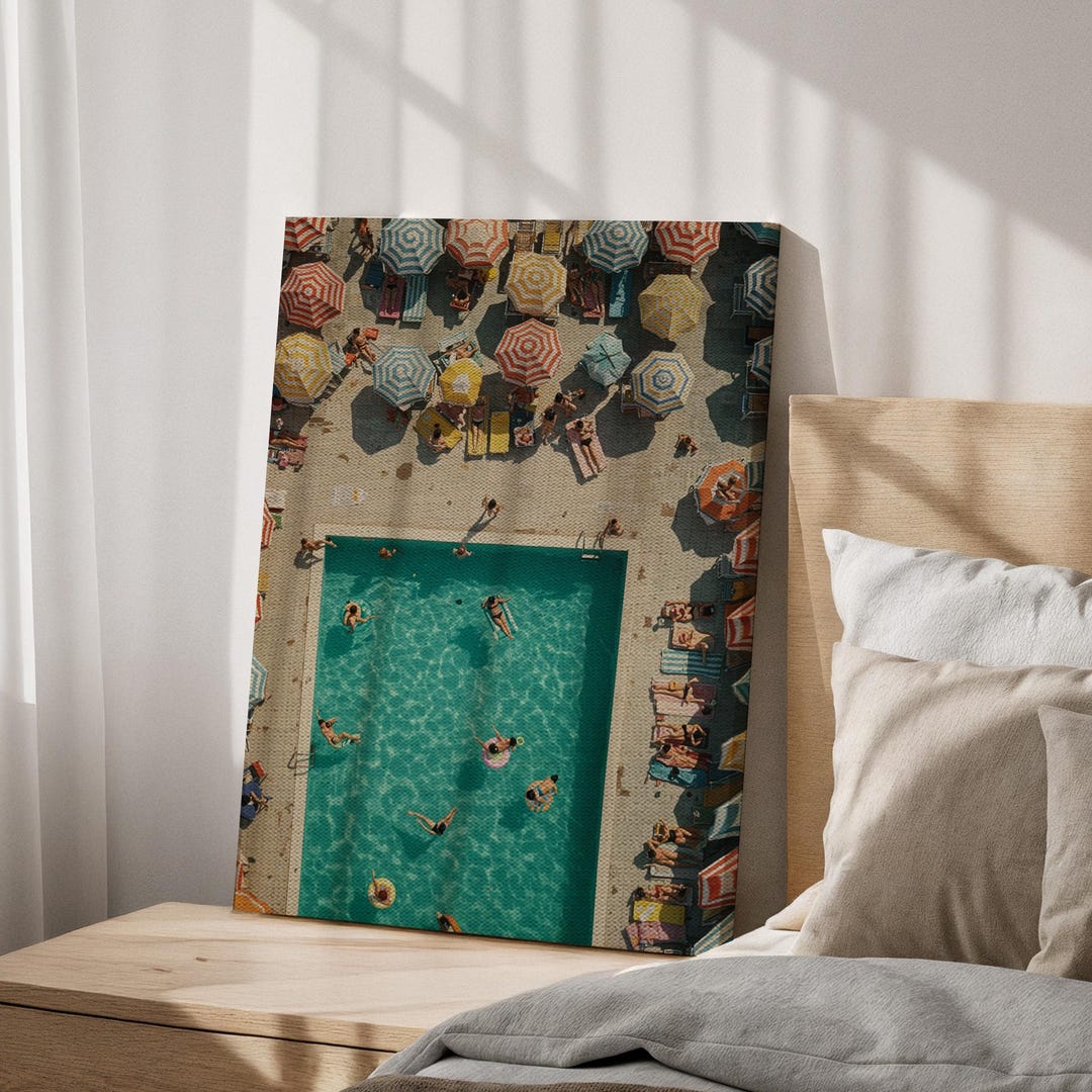 Pool Canvas Aerial Pool Canvas Art, Summer Resort Print - Etsy