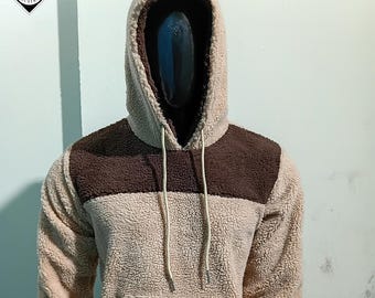 Unisex Sherpa Fleece Hoodie Winter Warm Comfy Fuzzy Jacket Gift for Him & Her