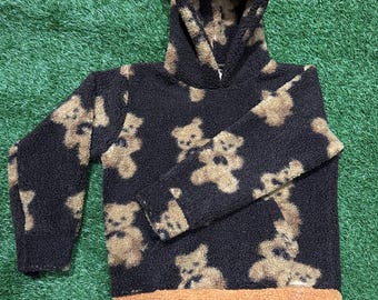 Kids Teddy Bear Sherpa Hoodie with Ears – Cozy Fleece Winter Hoodie for Boys & Girls