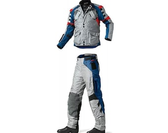 Pro 3 Motorrad Rallye Grey Blue Jacket and Pant Motorcycle Riding Suit | All Season